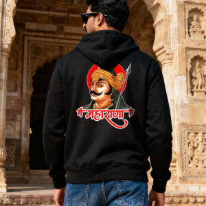 Maharana Pratap Warrior Hoodie – 320 GSM Premium Cotton DTF Printed